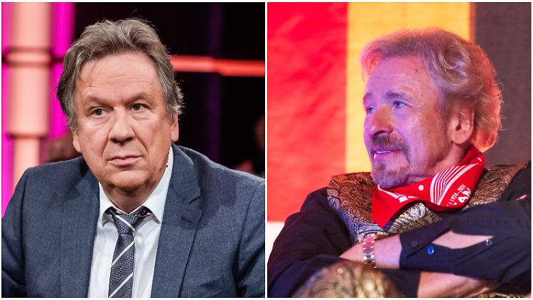 Jörg Kachelmann (l.) hält offenbar nichts von Thomas Gottschalks früheren Erziehungsmethoden. 