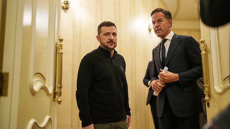 Militärhilfe ja, NATO-Beitritt noch nicht. Rutte und Selenskyj bei ihrem Treffen Anfang Oktober in Kiew. 