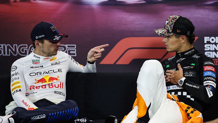 Gehen in den Endspurt um den Titel: Weltmeister Max Verstappen und Verfolger Lando Norris.