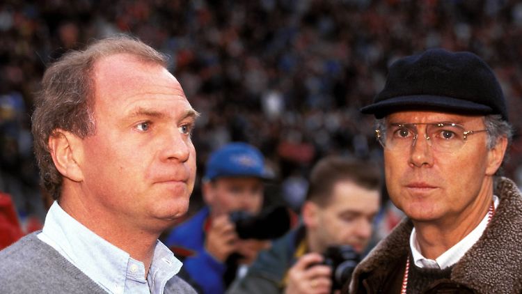 Managr Uli Hoeneß und seine "Geheimwaffe" Franz Beckenbauer.
