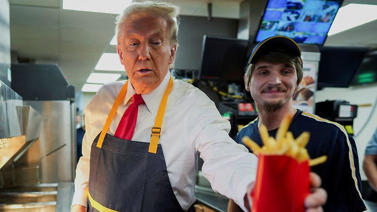 Pommes anreichen kann er. 