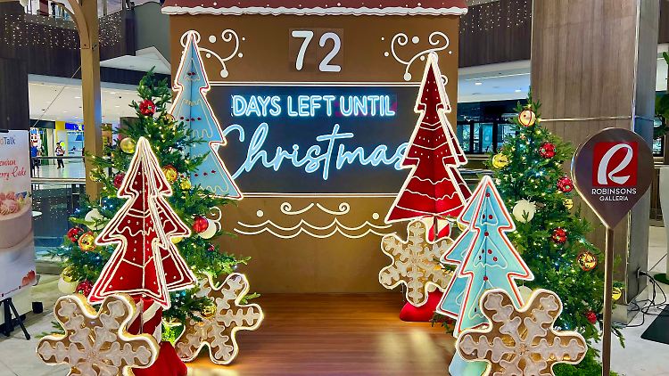 In einem Einkaufszentrum in Manila werden die Tage bis Weihnachten heruntergezählt.