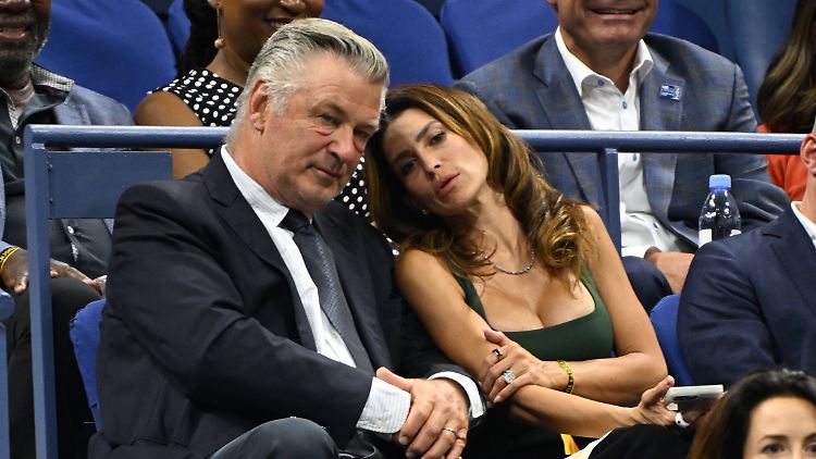 Alec Baldwin und seine Ehefrau Hilaria im August bei den US-Open. 