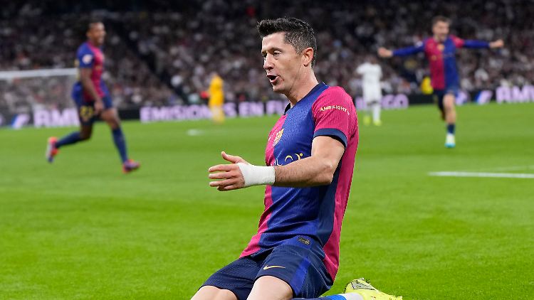 Robert Lewandowski stellte binnen zwei Minuten von 0:0 auf 2:0 für den FC Barcelona.