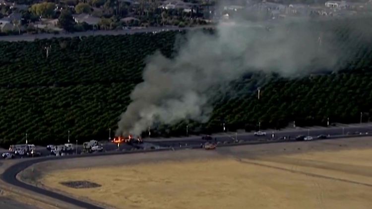 Ein Ausschnitt aus einem Video zeigt die Folgen des tödlichen Flugzeug-Unfalls.