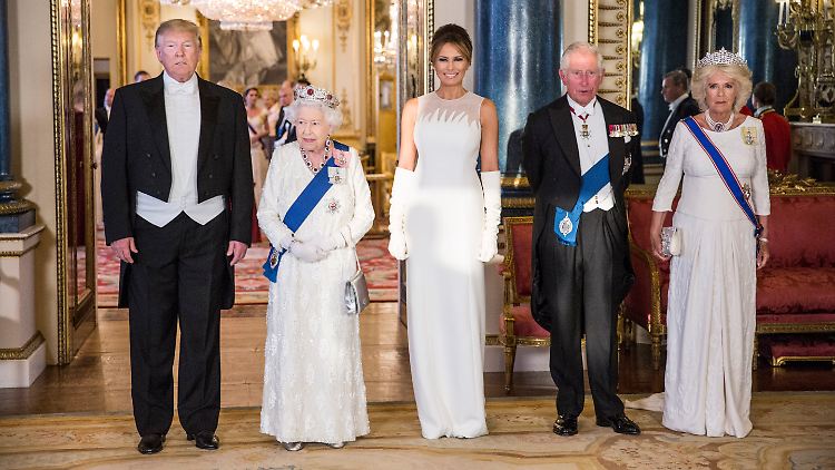 Die Trumps beim Staatsbankett im Buckingham Palace im Jahr 2019. Ein zweiter Staatsbesuch ist laut Protokoll nicht vorgesehen.