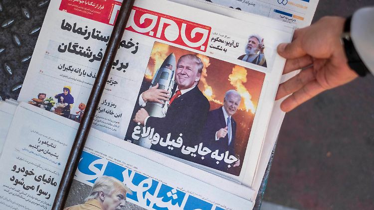 Eine iranische Zeitung bildete Donald Trump mit einer Atom-Rakete ab.