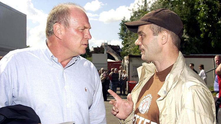 Uli Hoeneß und der ehemalige St.Pauli-Präsident Corny Littmann.