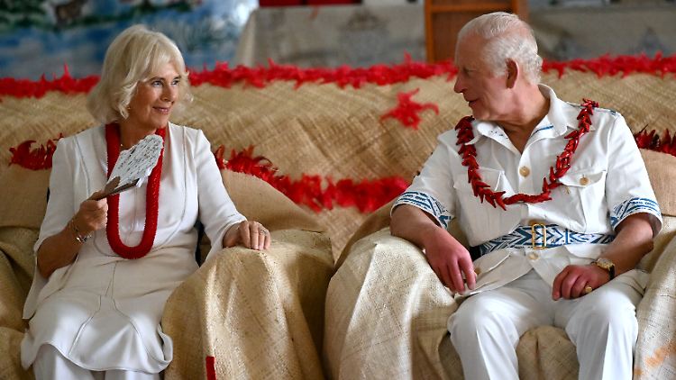 Camilla und Charles vor gut zwei Wochen bei einem Besuch in Samoa.
