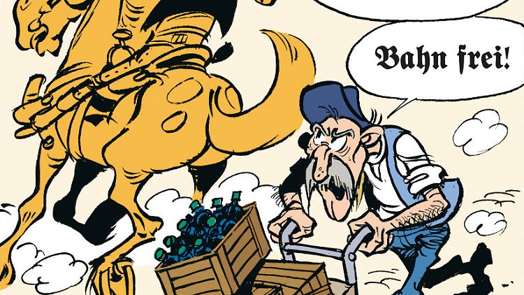 Deutsche Sprache wird in Fraktur dargestellt: Diesen Kniff, auf den Übersetzer Klaus Jöken zurückgriff, gab es schon bei "Asterix".
