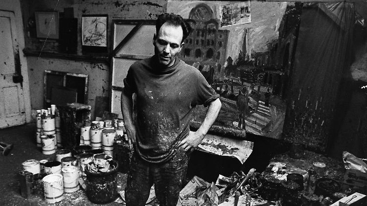 Frank Auerbach auf einer undatierten Aufnahme aus seinem Atelier im Norden Londons. Dort malte er sein ganzes Leben. 