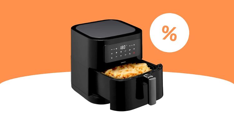 Erstmals für 55 Euro zu haben: die Heißluftfritteuse Medion Life E40 XL.