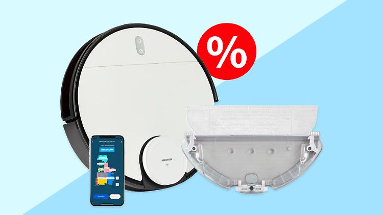 Günstig wie bislang nur selten: Der Saugroboter X40 SW von Medion mit Wischfunktion.