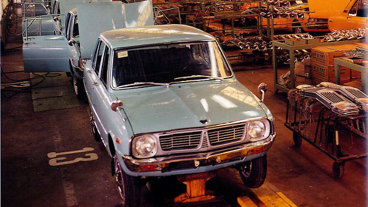 Erstes koreanisches Volksauto vom Fließband: Der kleine Kia Brisa startete 1974.