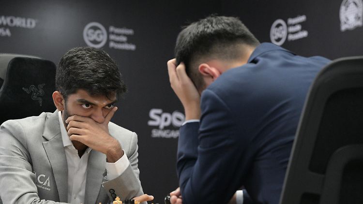 Dommaraju Gukesh hat noch kein Mittel gegen Weltmeister Ding Liren gefunden.