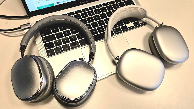 Links Medion, rechts Apple: Eine Ähnlichkeit zwischen Life E62474 und AirPods Max besteht definitiv.