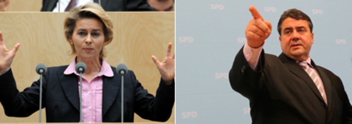 Von der Leyen steht unter Zugzwang, SPD-Chef Gabriel schickt seine Truppen los.