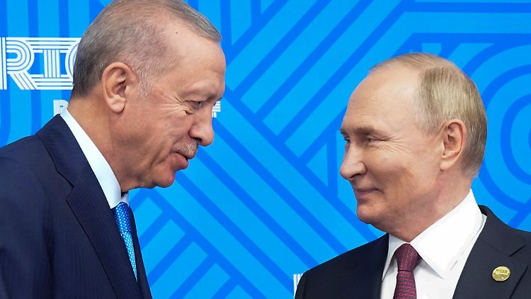Erdogan und Putin - hier bei einem BRICS-Gipfel im  Oktober - haben in Syrien ganz unterschiedliche Interessen.