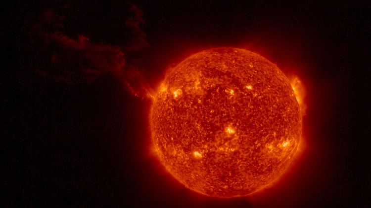 Eine Sonneneruption, aufgenommen von der Sonde "Solar Orbiter".