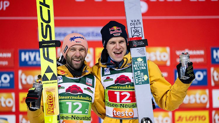 Pius Paschke (l.) und Andreas Wellinger glänzten im Schwarzwald.