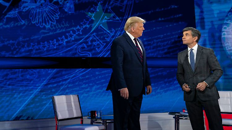 Trump und Stephanopoulos bei einer Sendung im Jahr 2020.