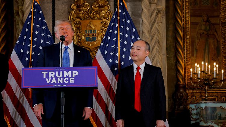 Softbank-Chef Son ließ sich von Trump zu einer Verdoppelung seines Investitionsvorhabens bequatschen.