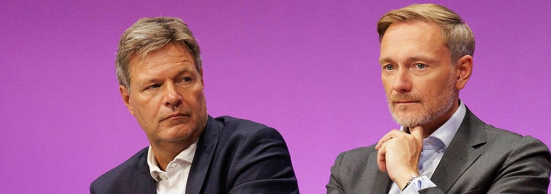 Werden wohl nicht mehr gute Freunde: Habeck (links) und Lindner, hier bei einer Veranstaltung im vergangenen Sommer.