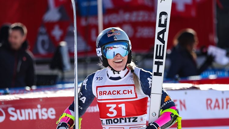 In ihrer Brille spiegelt sich St. Moritz: Lindsey Vonn.