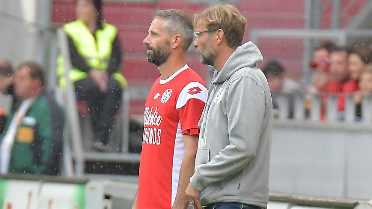 Marco Rose und Jürgen Klopp arbeiteten zuletzt beim Abschiedsspiel von Mainz-05-Legende Nikolce Noveski zusammen.