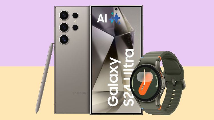 Starkes Gesamtpaket: Galaxy S24 Ultra und Watch 7 gibt es günstig bei o2.