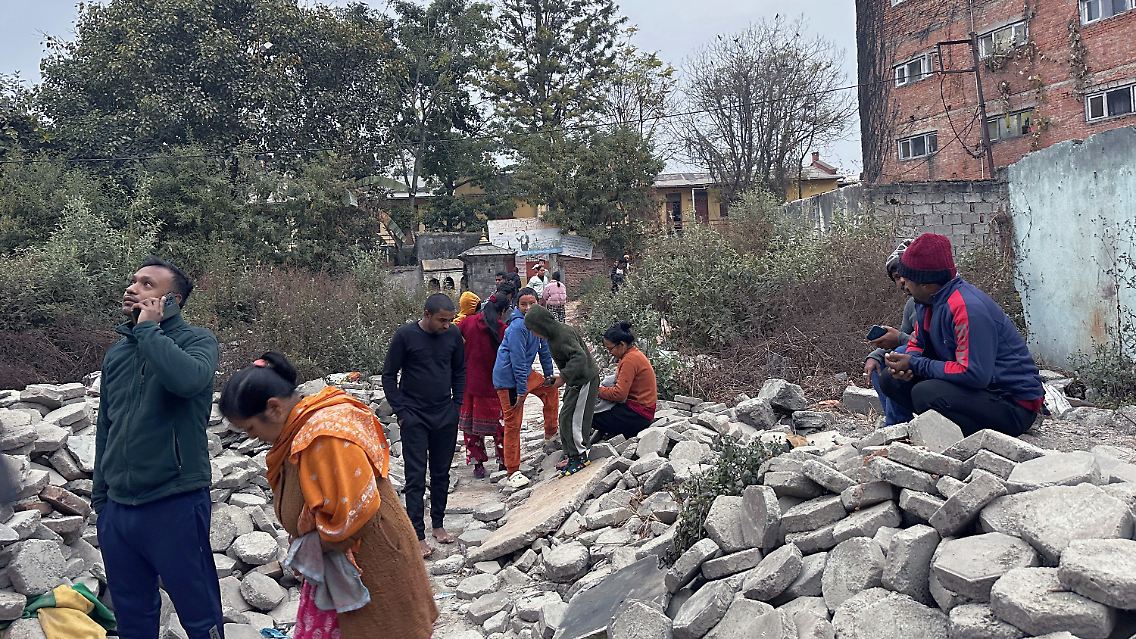 Auch in Kathmandu in Nepal wurden Häuser beschädigt.