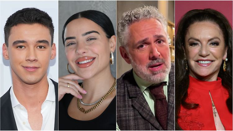 Diego Pooth, Leyla Lahouar, Roland Trettl und Christine Neubauer (v.l.n.r.) gehören 2025 zu den "Let's Dance"-Kandidaten.