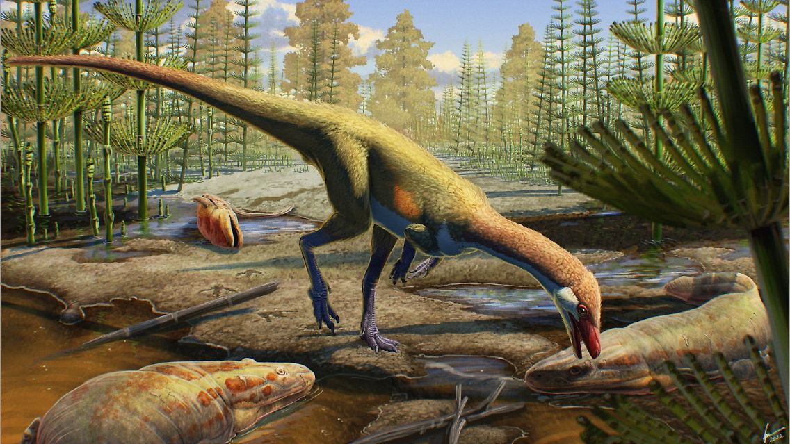 Diese künstlerische Darstellung zeigt, wie die Dinosaurier-Art Ahvaytum bahndooiveche ausgesehen haben könnte.