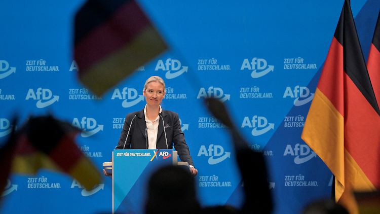 "Schwarz, rot, gold", sagt Alice Weidel zum Beginn ihrer denkwürdigen Rede.