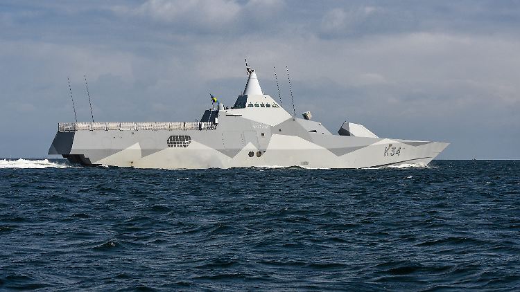 Die Korvette K34 Nyköping der schwedischen Marine.