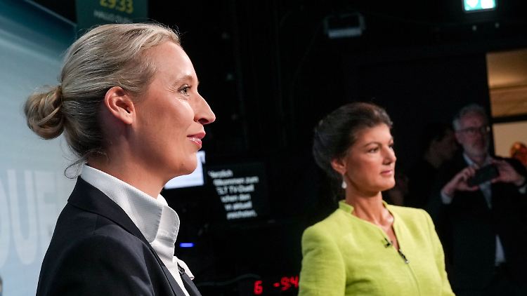 AfD-Kanzlerkandidatin Alice Weidel und BSW-Spitzenkandidatin Sahra Wagenknecht.