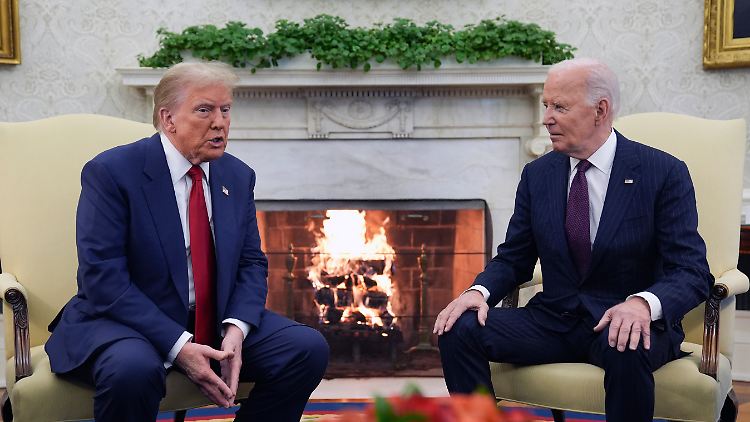Joe Biden (r.) und Donald Trump im November bei einem Treffen im Weißen Haus.