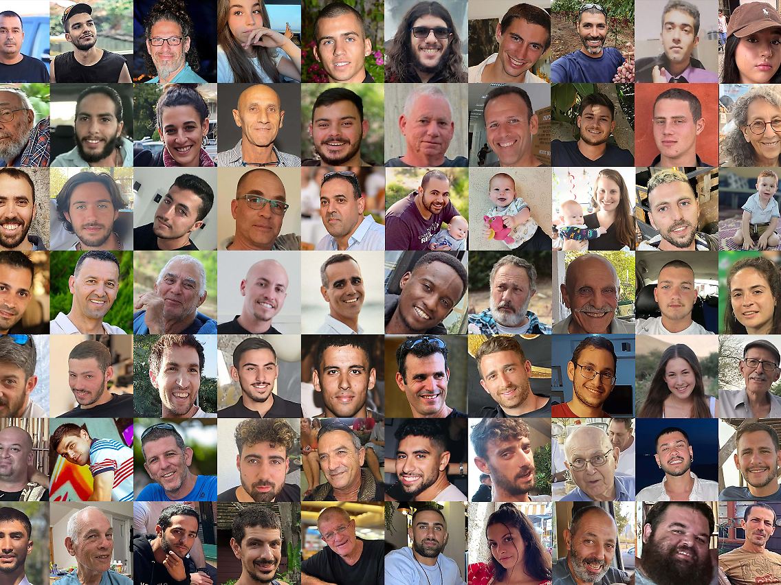 Die Gesichter der Hamas-Geiseln: Nach Angaben der israelischen Initiative "Bring them home now" ist der Verbleib von 85 Menschen noch ungeklärt.