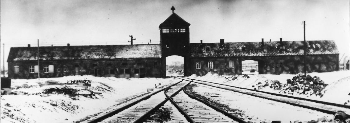 Entry to the concentration camp Auschwitz-Birkenau, Poland, with snow covered railtracks leading to the camp in February/March 1945. The Auschwitz-Birkenau camp was the largest camp where people were terminated during the fascist regime rule of dictator Adolf Hitler over Germany during WWII. (AP Photo/Stanislaw Mucha)