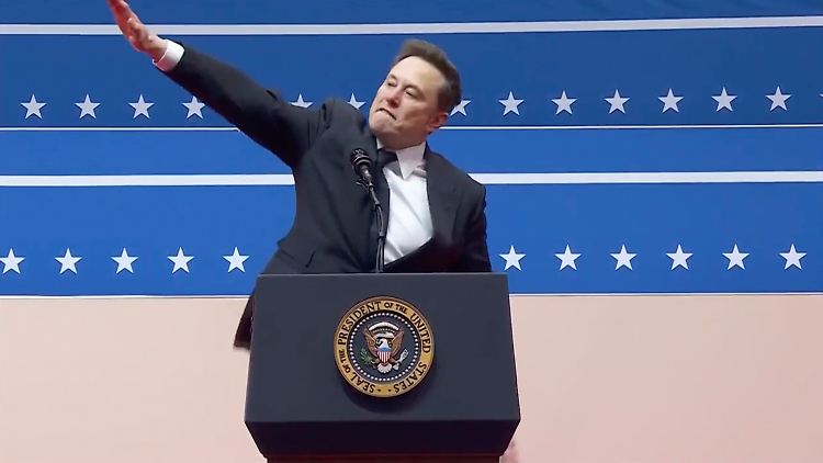 Hat er oder hat er nicht? Elon Musk bei Trumps Amtseinführung.