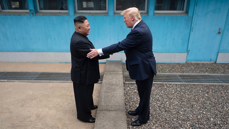 In seiner ersten Amtszeit trafen sich Trump und Kim Jong Un an der Grenze zwischen Nord- und Südkorea.