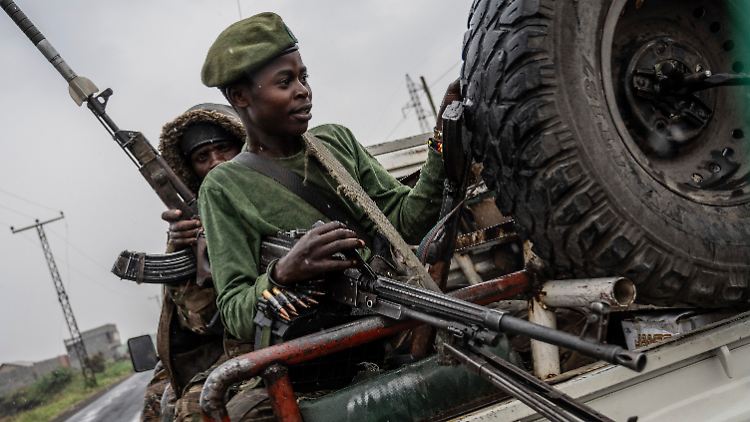 Soldaten der kongolesischen Armee nahe Goma.