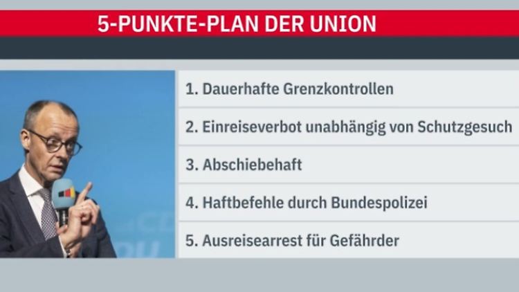 Fünf-Punkte-Migrations-Plan von Unions-Kanzlerkandidat Friedrich Merz