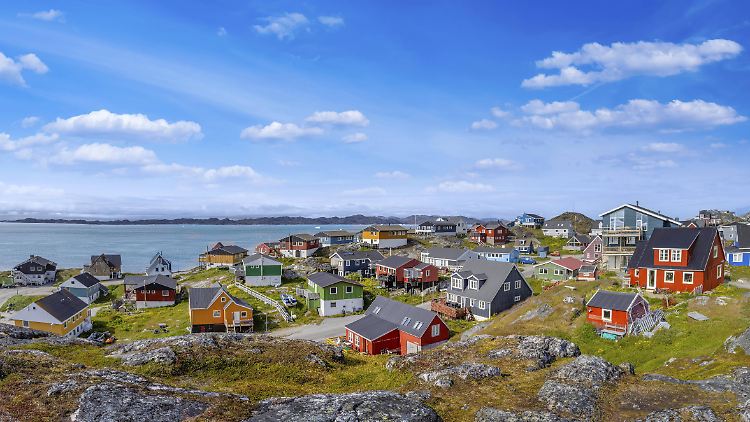 Typische Häuser in Grönlands Hauptstadt Nuuk. 