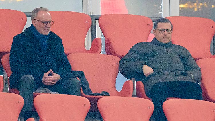 Max Eberl (r.) soll beim FC Bayern unter "genauer Beobachtung" stehen.