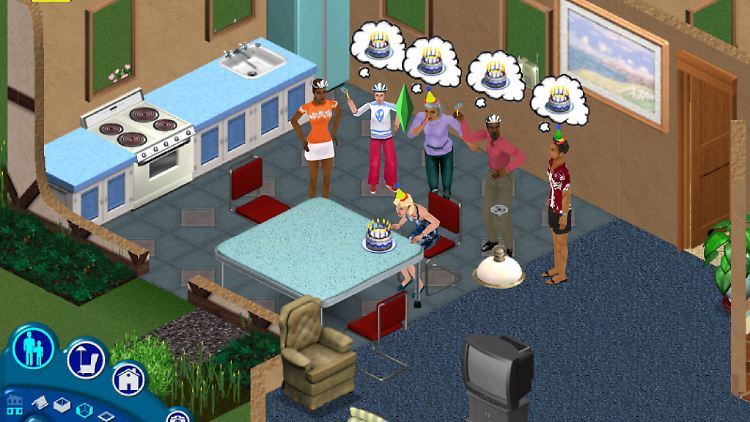 Gemeinsame Geburtstagsfeiern können bei den "Sims" auch gerne mal in Streit umschlagen.