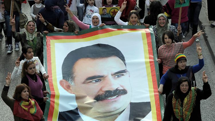 Öcalan-Anhänger auf einer Demonstration in Beirut.