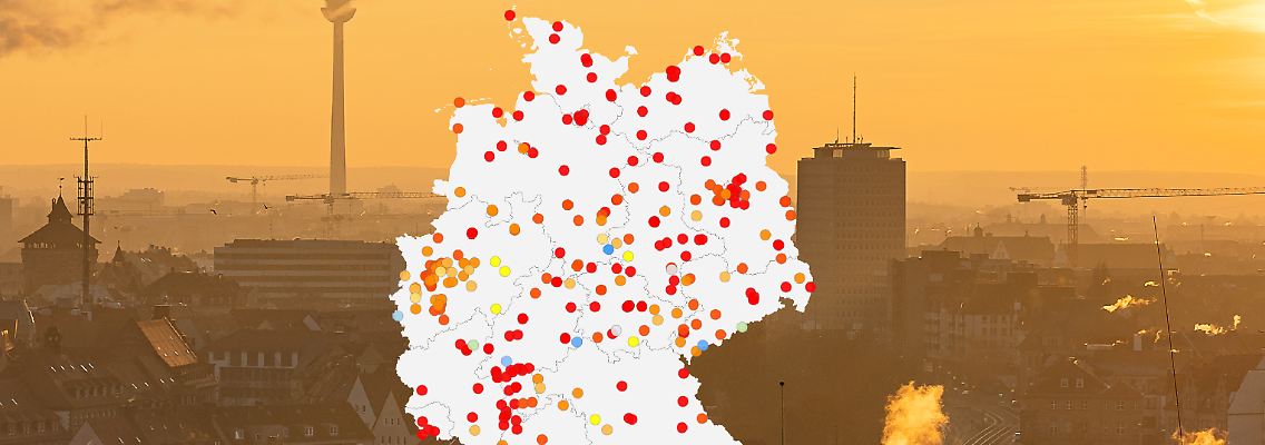 Rauchschwaden über Nürnberg: Im Winter ist die Luftqualität in Deutschland besonders schlecht. Das liegt am Wetter und am Verhalten der Menschen.