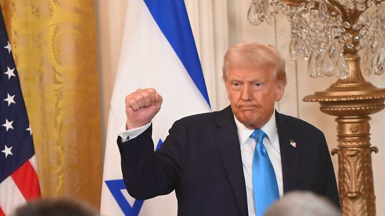 Trump zeigte sich bei der Pressekonferenz mit Netanjahu siegessicher. 