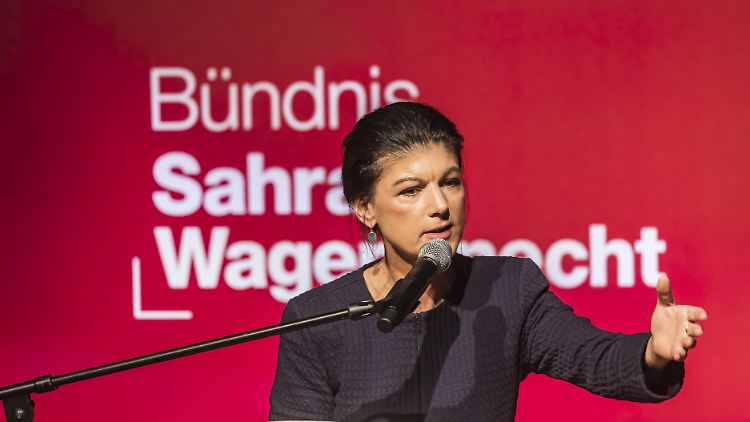 Kommt bei einigen Mitgliedern wegen ihres Führungsstils und der Unterstützung eines harten Antimigrationskurses derzeit nicht gut an: BSW-Chefin Wagenknecht. 